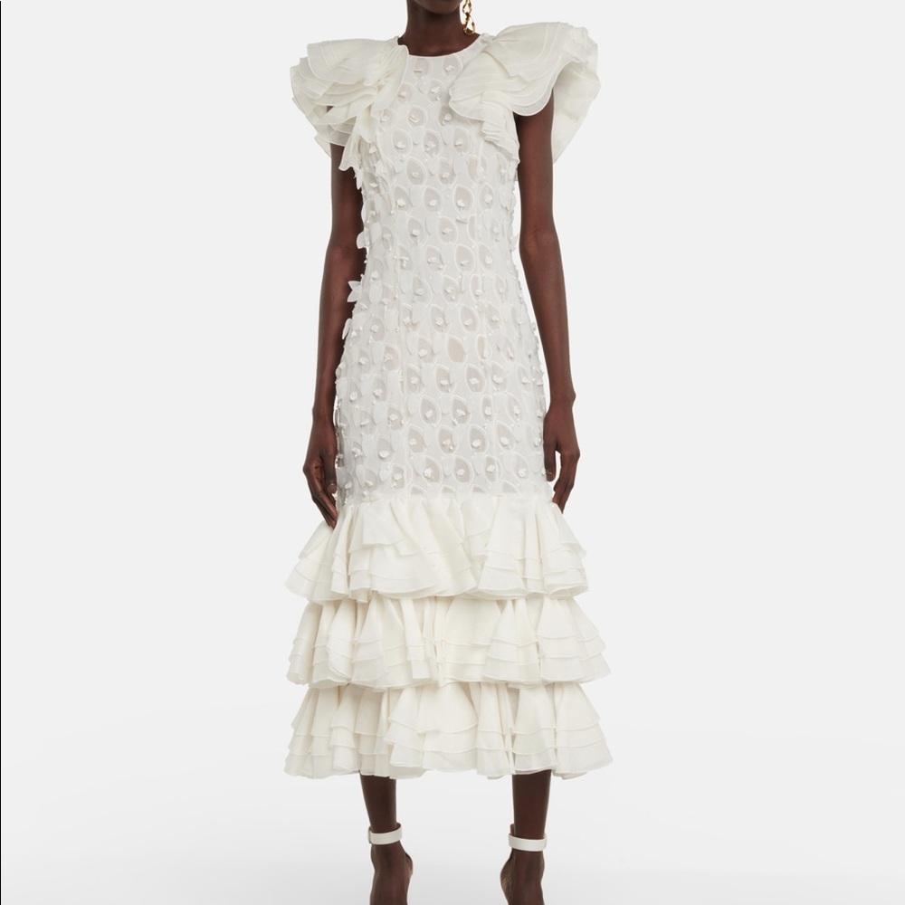 ZIMMERMAN DANCER FRILLED GEORGETTE DRESS SIZE 0/US 4